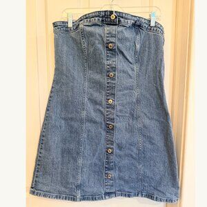 Abercrombie & Fitch Blue Strapless Denim Dress
